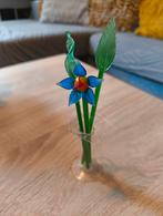 Suffolk Studio Miniatuur Glas Vaas - Blauwe Bloem Ornament, Ophalen of Verzenden