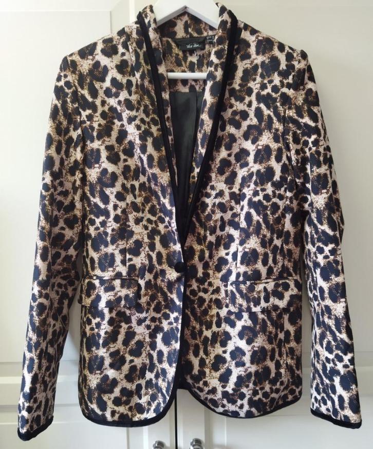 Blazer Leopard Heidi Klum Maat S, Kleding | Dames, Jasjes, Kostuums en Pakken, Zo goed als nieuw, Jasje, Maat 36 (S), Zwart, Ophalen of Verzenden