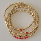 Armbanden set goud/rood, Nieuw, Goud, Overige materialen, Met bedels of kralen