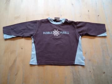  	 Longsleeve blauw bruin shirt maat 80 (Z390)  beschikbaar voor biedingen