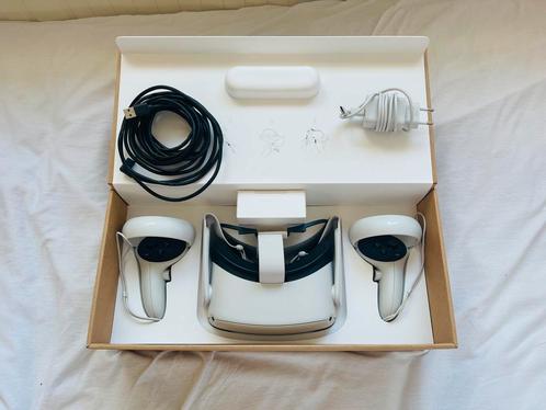 Oculus Quest 2 64GB | Accesoires + Link cable, brillenhouder, Spelcomputers en Games, Virtual Reality, Zo goed als nieuw, Overige platformen