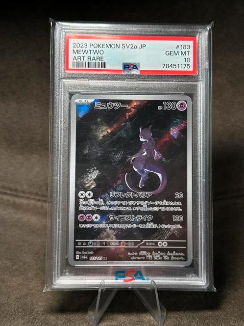 PSA 10 Graded Mewtwo #183 SV2a Japanese Scarlet & Violet 151, Hobby en Vrije tijd, Verzamelkaartspellen | Pokémon, Zo goed als nieuw