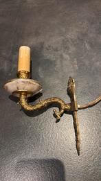 Vintage koperen messing marmeren wandlamp Antiek, Ophalen of Verzenden, Zo goed als nieuw