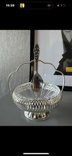 Antiek suikerschaaltje met lepel - Made in England, Antiek en Kunst, Ophalen of Verzenden, Zilver