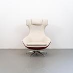 1x Leolux Caruzzo PLUS Fauteuil Donkerrood/Wit - Leer, Huis en Inrichting, 75 tot 100 cm, Ophalen of Verzenden, Zo goed als nieuw