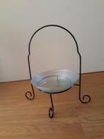 Standaard met glazen schaal - borden standaard, Ophalen of Verzenden, Zo goed als nieuw, Rond, Glas