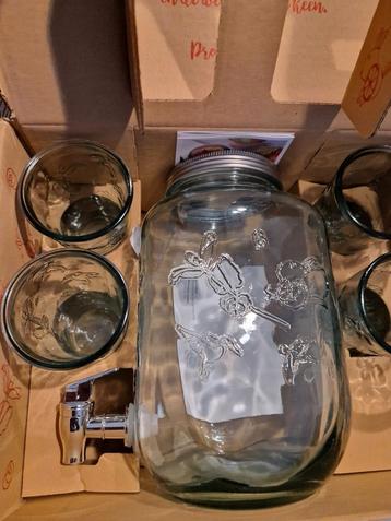 Zeller Karaf Mason Jars met 4 glazen  beschikbaar voor biedingen