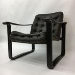 Deens desigj safari stoel bruin leer met armleuningen, F, F, Bruin, Leer