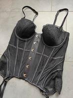Hunkemöller bustier Queen Nyakim - maat 75B, Hunkemöller, Ophalen of Verzenden, Zwart, Body of Korset