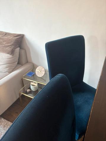 4 mooie stoelen, ikea, hendriksdal, blauw velvet beschikbaar voor biedingen