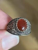 Prachtige zilveren vintagering met een carneool, Ophalen of Verzenden, 17 tot 18, Zilver, Dame