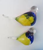 2x veelkleurig Glazen Vogeltje ( 2 Vogels van glas ), Ophalen of Verzenden