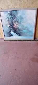 Schilderij: Waterval in bos, Antiek en Kunst, Kunst | Schilderijen | Klassiek, Ophalen of Verzenden