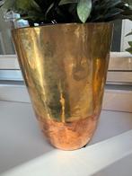 Gouden bloempotjes met kunstplantjes - set van 2, Tuin en Terras, Rond, Binnen, Ophalen of Verzenden, Zo goed als nieuw