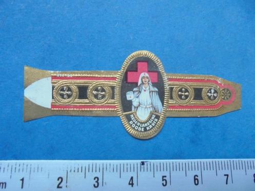 Oude sigarenband Nederlandsche Roode Kruis, Verzamelen, Rookartikelen, Aanstekers en Luciferdoosjes, Zo goed als nieuw, Sigarenbandjes