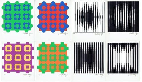 Vasarely Portfolio of (OP) ART Galery 8 Zeefdrukken, Antiek en Kunst, Kunst | Litho's en Zeefdrukken, Ophalen of Verzenden