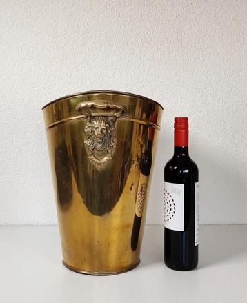 Oude messing paraplubak, leeuwenkop ornament  beschikbaar voor biedingen