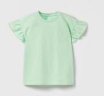 T-shirt zacht groen met volants 110 Zara, Meisje, Ophalen of Verzenden, Zo goed als nieuw, Zara