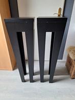 Bloementafel zwart geschilderd met metalen bovenblad, Ophalen, Zo goed als nieuw