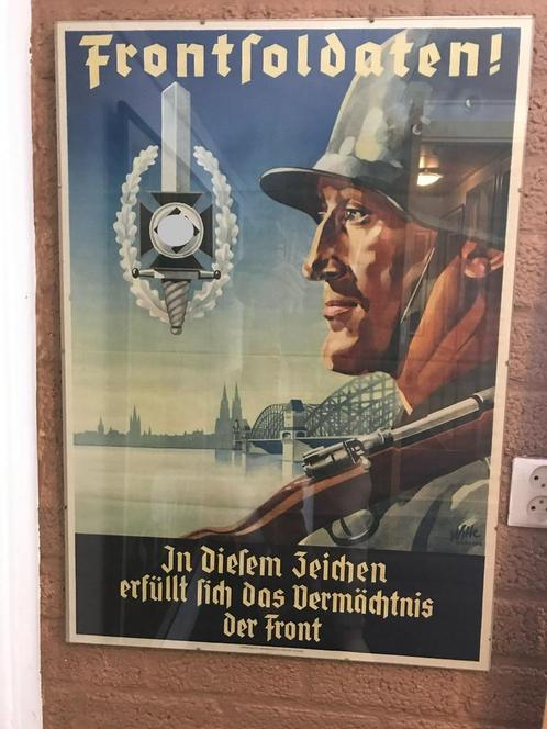 Originele poster eind jaren 30, Verzamelen, Militaria | Tweede Wereldoorlog, Landmacht, Foto of Poster, Nederland, Verzenden