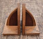 Art deco eikenhouten boekensteunen, Ophalen of Verzenden