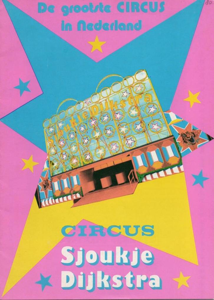 "Circus Sjoukje Dijkstra"  Programmaboek tournee 1980, Verzamelen, Muziek, Artiesten en Beroemdheden, Zo goed als nieuw, Boek, Tijdschrift of Artikel