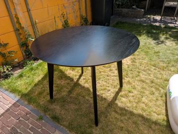 Ronde zwarte eettafel 105cm mangohout beschikbaar voor biedingen