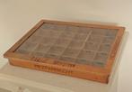 Antiek houten fourniturenkastje MEZ Progress garen vitrine, Ophalen of Verzenden
