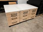 3x luxe houten verrijdbaar ladeblok 4 laden, Huis en Inrichting, Kasten | Ladekasten, Minder dan 50 cm, Eikenhout, 75 cm of meer