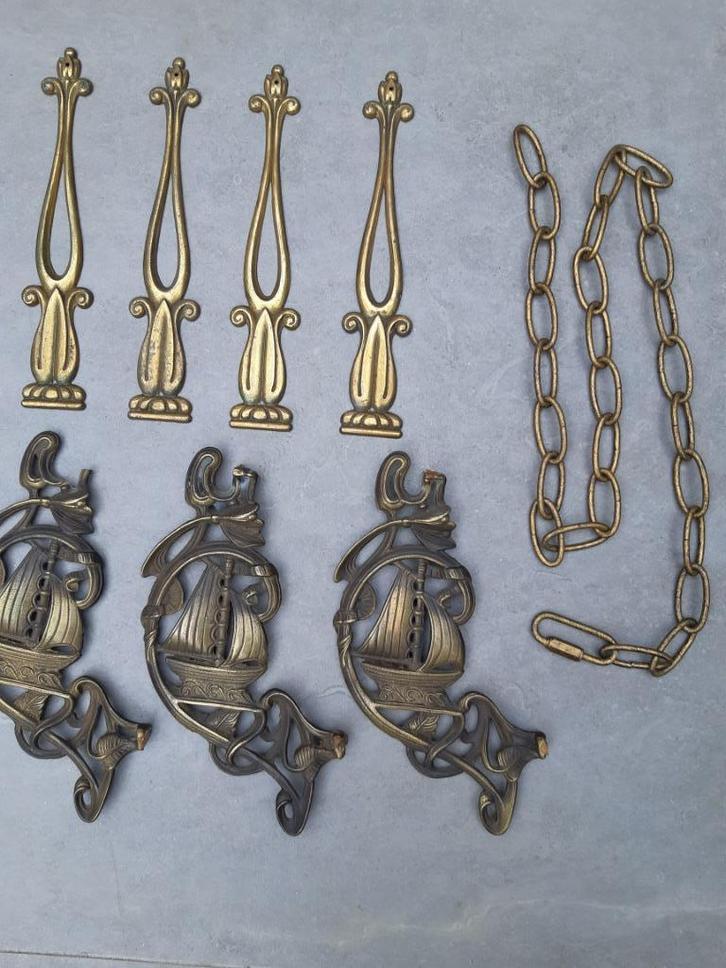 oud koperen/bronzen ornamenten, hang/sluitwerk (ca. 40 st), Antiek en Kunst, Antiek | Koper en Brons, Ophalen