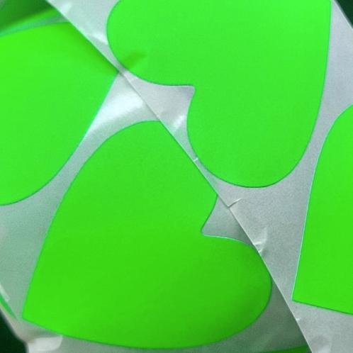 Sluitstickers hart neon groen heart stickers fluoriserend, Hobby en Vrije tijd, Stickers en Plaatjes, Nieuw, Meerdere stickers