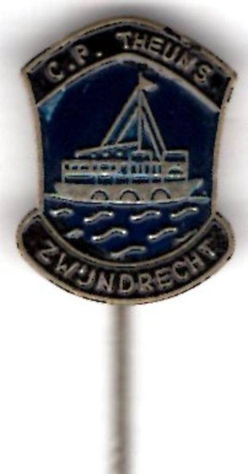C.P. Theuns Zwijndrecht blauw op zilverkl speldje ( U_304 ), Verzamelen, Speldjes, Pins en Buttons, Nieuw, Speldje of Pin, Transport