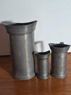 Drie tinnen maatbekers., Antiek en Kunst, Antiek | Tin, Ophalen of Verzenden