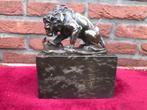 fraai bronzen beeld, leeuw in gevecht met slang!, Antiek en Kunst, Ophalen of Verzenden