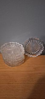 Vintage glazen onderzetters (6 stuks), Ophalen of Verzenden, Gebruikt, Glas of Kopje