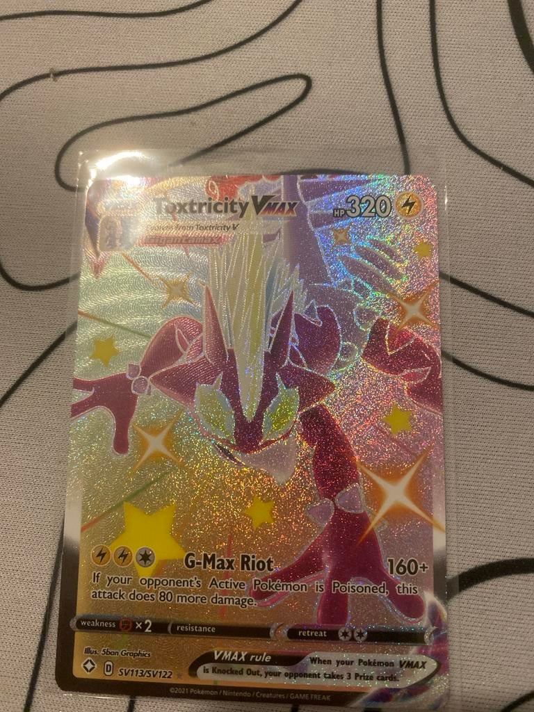 Toxtricity VMAX - Zeldzame Foil Pokémonkaart, Ophalen, Zo goed als nieuw, Losse kaart, Foil