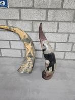 Waterbuffel hoorn met prachtige tekening, Ophalen of Verzenden