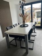 Eettafel 220X100cm. Incl. 6 stoelen, Huis en Inrichting, Tafels | Eettafels, Ophalen, Gebruikt, 200 cm of meer, 50 tot 100 cm