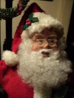 2 grote kerst mannen en 2 oude retro Holiday scene in doos, Ophalen, Gebruikt
