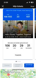 Harry styles - zaterdag 16 mei - aisleseating, Eén persoon, Ticket of Toegangskaart