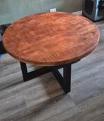 Ronde Mangohouten Eettafel - 130cm, Huis en Inrichting, Tafels | Eettafels, Ophalen, Rond, Zo goed als nieuw, Metaal
