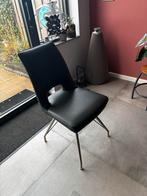 Twee stijlvolle eetkamerstoelen henders en hazel, Huis en Inrichting, Stoelen, Twee, Blauw, Leer, Ophalen of Verzenden