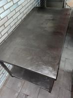 Stevige RVS werkbank / opbergtafel – 150 x 85 x 55 cm, Doe-het-zelf en Verbouw, Werkbanken, Ophalen, Gebruikt, 120 tot 170 cm
