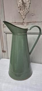 Groene emaille waterkan , waterdicht, Ophalen of Verzenden