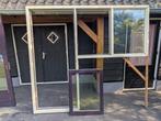 Hardhouten kozijn incl.raam en deur, Doe-het-zelf en Verbouw, Kozijnen en Schuifpuien, Gebruikt, Raamkozijn, Hout, Ophalen