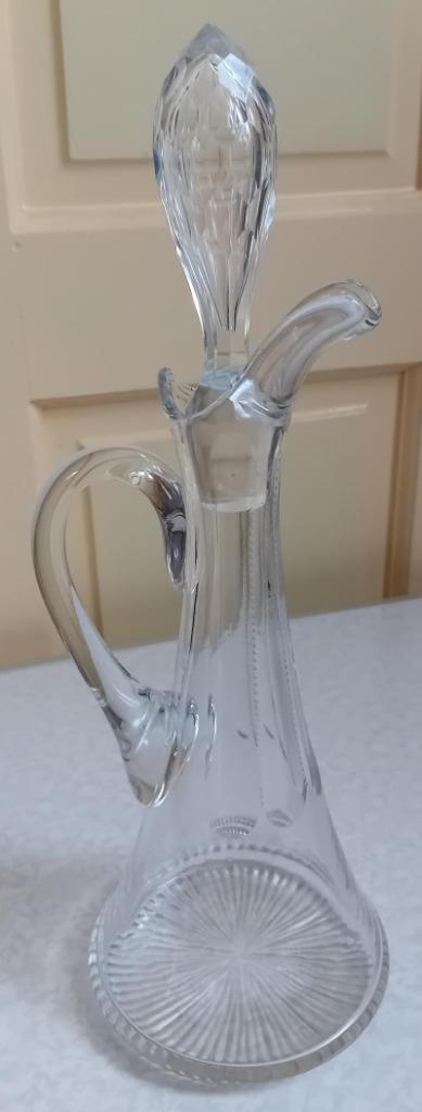 Antiek grote gave karaf met handgreep, Antiek en Kunst, Antiek | Glas en Kristal, Ophalen of Verzenden