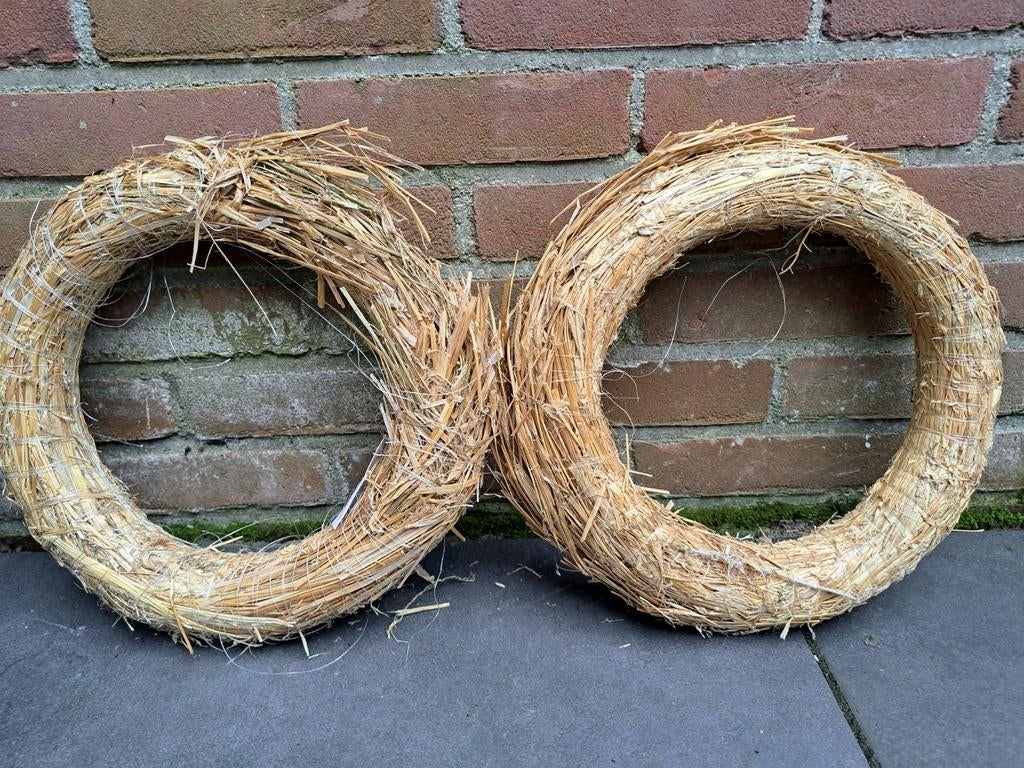 Set 2 x strokrans 30 x 5 cm, Huis en Inrichting, Woonaccessoires | Kransen, Ophalen of Verzenden