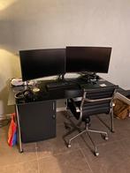 Zwart bureau in hoogte verstelbaar, Ophalen, In hoogte verstelbaar, Gebruikt, Bureau