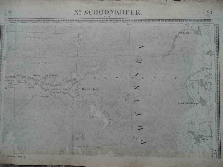 073 / Schoonebeek / Heseper Twist / Dalum Litho 1875, Antiek en Kunst, Kunst | Litho's en Zeefdrukken, Ophalen of Verzenden