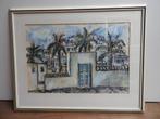 Spaanse stad met palmbomen - Gesigneerd, Ophalen